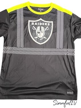 Raiders Black & Neon Yellow Short Sleeve Shirt -MD